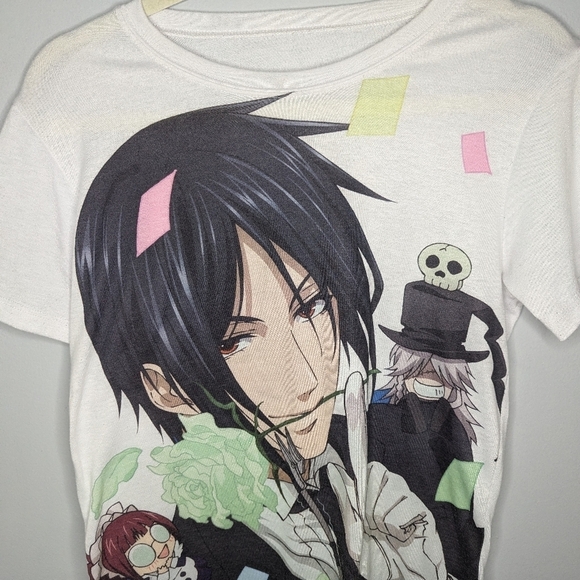 Black Butler Sebastian & co party mens AOP anime Tshirt size medium - Picture 5 of 6